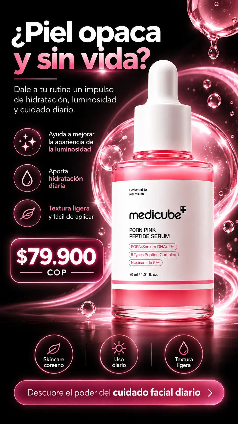 Beneficios Medicube PDRN Pink Peptide Serum